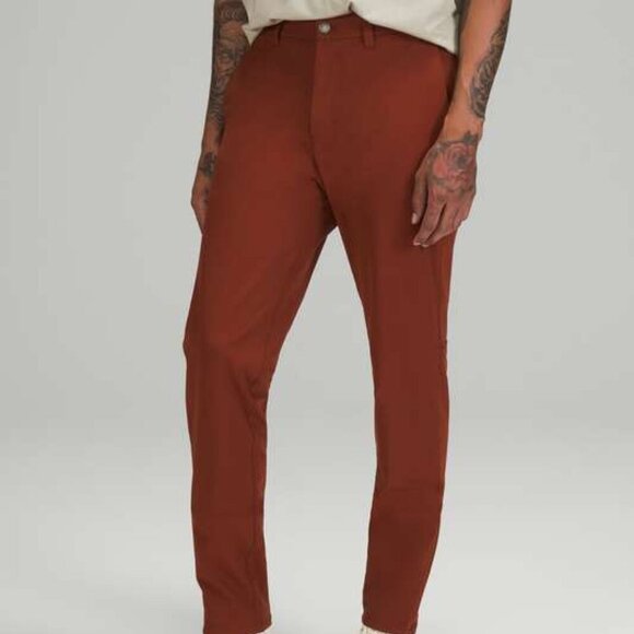 Lululemon Commission Pant Slim Fit Chino Date Brown Red Rust Size 32 - Picture 4 of 9